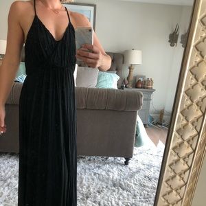 Gap black cotton maxi dress